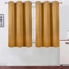 Mustard Yellow Blackout Curtains/38 x 54 Inch/Set of Two Panels Grommet Living by Lemomo