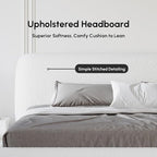 homary 3-Pieces Bedroom Sets King Size Upholstered Bed Frame - Image 4