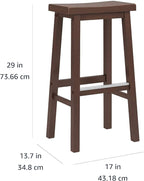Amazon Basics Solid Wood Saddle-Seat Counter Height Bar Stools - Image 8