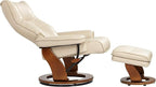 Benchmaster Morgan Stucco Swivel Faux Leather Recliner - Image 5