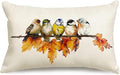 RABUSOFA Fall Pillow Covers 12x20 Inch Bird Autumn Decorations by RABUSOFA