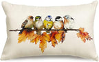 RABUSOFA Fall Pillow Covers 12x20 Inch Bird Autumn Decorations by RABUSOFA