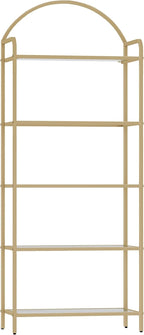 Hzuaneri Bookcase Bookshelf, Tempered Glass Bookshelves, Slim Shelving Unit by Hzuaneri