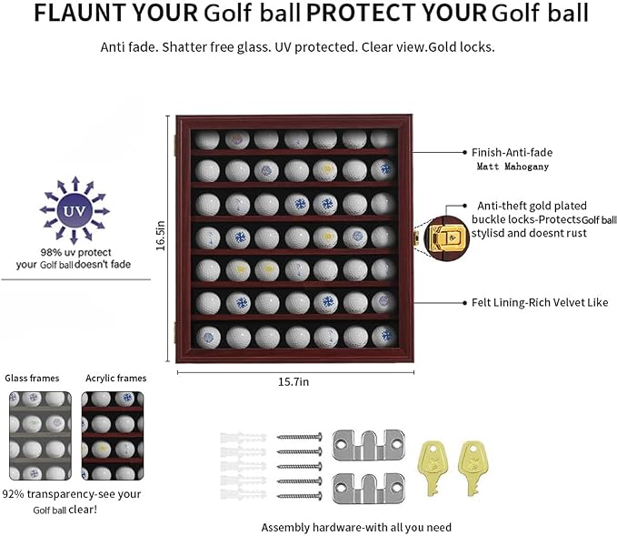 KCRasan 49 Golf Ball Display Case Lockable - Image 3