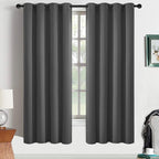 Yakamok Room Darkening Curtains 52x63 inch Length Charcoal Grey-Living Room | 2 by Yakamok