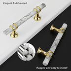 Rergy Cabinet Handles Marble Drawer Pulls and Knobs, T-Bar Hardware - Image 3