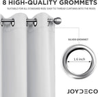 Joydeco White Curtains 72 Inches Long 2 Panels Set, Thermal Insulated Long - Image 2