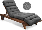 Outdoor Chaise Lounge Chair Cushion Waterproof 74.4 x 22 x 4.7 Inches Memory by Tycdiose