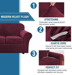 H.VERSAILTEX Rich Velvet Stretch 2 Piece Cover Chair Slipcover Sofa Cover - Image 3