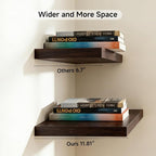 17.5in Floating Shelves for Wall, Wall Mounted Shelves for Decor Storage Set of - Image 4