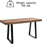 Home Soft Things Natural Old Pine Wood Rectangle Entryway Bench, Sturdy Hand - Image 5
