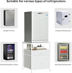 Herture Mini Fridge Stand with 3 Storage, Mini Fridge Cabinet, Beverage Fridge - Image 5