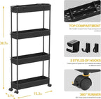 SPACELEAD 2-piece Set Slim Storage Cart 3 Tier, Bathroom Organizer Rolling - Image 2