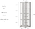 YOWOS Rotating Bookshelf Tower, 360° Display Spinning Bookcase, Bamboo - Image 2