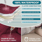 Turquoize 100% Waterproof Sofa Covers Chaise Lounge L Shape Sofa Protector Slip - Image 3