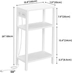 TUTOTAK Narrow Side Table with Charging Station, Small End Table with USB Ports - Image 3