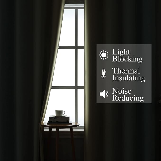 Aqua and Beige Ombre Blackout Bedroom Curtains 108 Inches | Thermal Insulated - Image 3