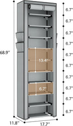 ROJASOP Shoe Rack with Covers 10 Tier Large Shoe Organizer Tall Shoe Closet - Image 3