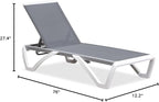 PURPLE LEAF Patio Chaise Lounge Chair Outside Aluminum Plastic Stackable - Image 2