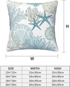Nautical Coastal Beach Pillow Covers 16x16 Set of 2, Ocean Themed Seashell - Image 4