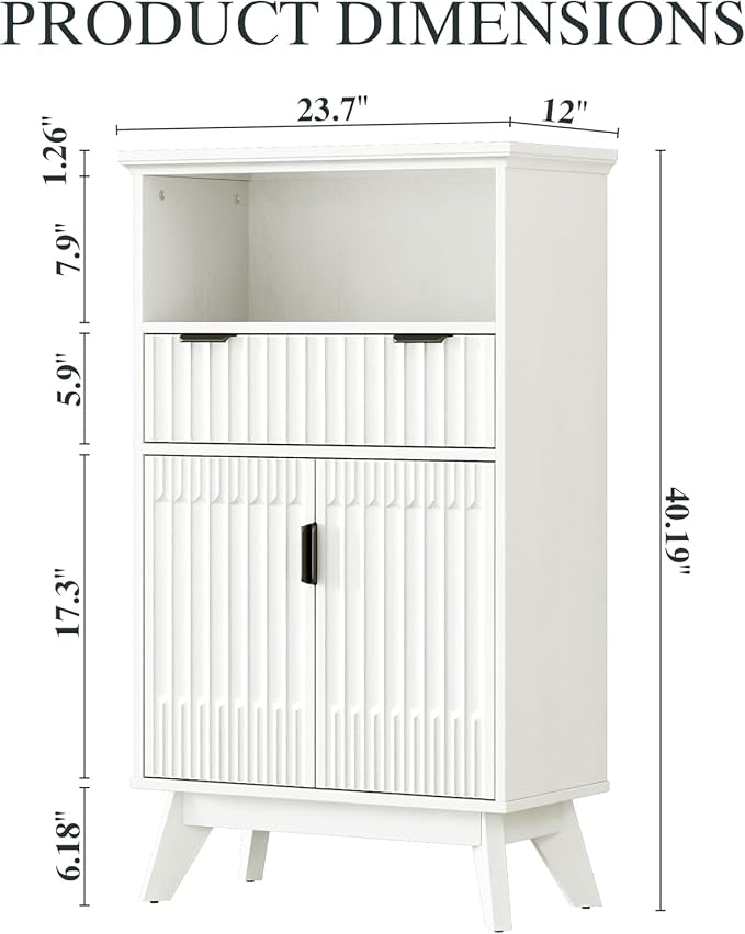 Fatmok Buffet Cabinet with Storage Set of 3, Wood Buffet Sideboard Console Table - Image 3