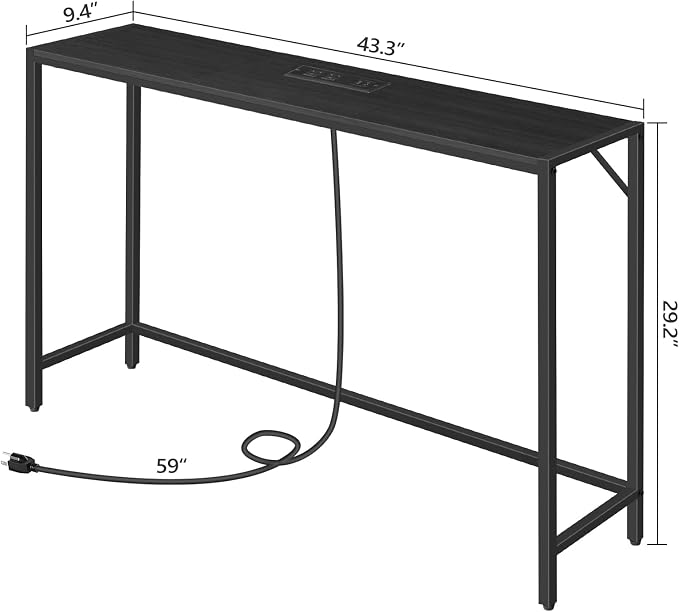 MAHANCRIS Console Table, Narrow Sofa Table, 43.3” Entrance Table - Image 3