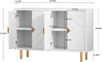 HLR 48'' Buffet Cabinet with 4 Doors and Shelves, Modern Credenza Storage - Image 2