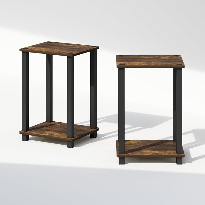 Furinno Simplistic Night Stand Set of 2, 2-Tier Small Nightstand - Image 6