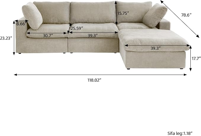 JACH L-Shaped Cloud Sectional Sofa - Image 2