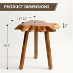 Natural Teak Wood Live Edge Side Table - Image 3
