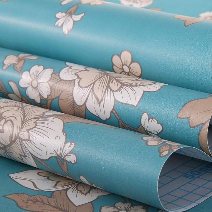 Vintage Floral Self Adhesive Wall Paper Shelf Liner Funitures Dresser Drawer - Image 3