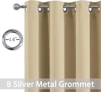 Yakamok Beige Room Darkening Curtains 84 inch Sliding Door Drapes | 1 - Image 2