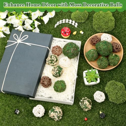 Lezmarket 18 Pcs Decorative Moss Balls for Centerpiece Bowls Assorted Sizes - Image 7