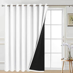 Yakamok Pure White Blackout Patio Door Curtain Panels W100 x L84, 1 Panel | by Yakamok