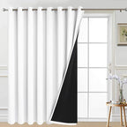 Yakamok Pure White Blackout Patio Door Curtain Panels W100 x L96, 1 Panel | by Yakamok