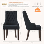 COLAMY Fabric Side Dining Chairs Set of 4, Wingback Upholstered Dining Room - Image 2