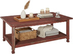 Rustic Rectangluar Coffee Table w/ 1 Shelf, Distressed Finish, Farmhouse Style by AlaterreFurniture