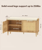 Akxomel Rattan Shoe Storage Bench - Image 2