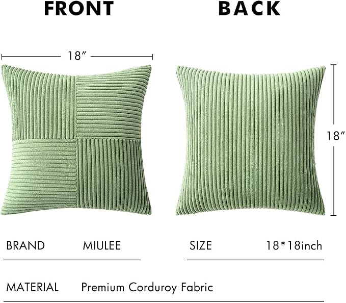 MIULEE Sage Green Decorative Throw Pillow Covers - Image 6