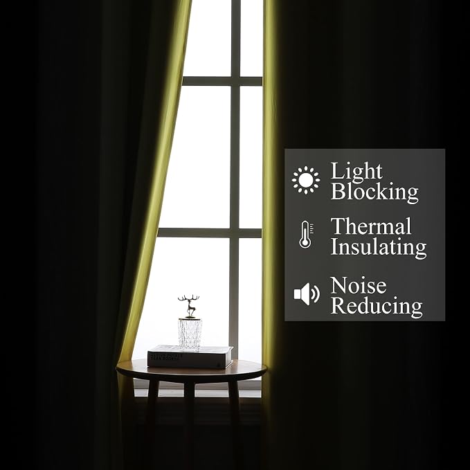 Black and Yellow Ombre Blackout Curtains 45 Inches Long | Room Darkening - Image 3
