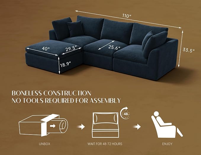 ohllob 110" Cloud Sectional Couches - Image 2
