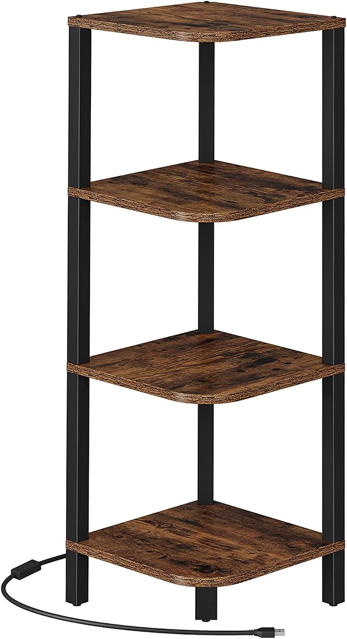TUTOTAK Corner Shelf, 4-Tier Corner Bookshelf - Image 8