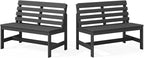 SERWALL Outdoor Bench, All Weather HDPE Outdoor Benches, 2-Person Armless Porch by SERWALL