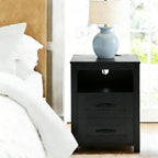 Black Night Stand Set of 2, Rustic End Table - Image 4