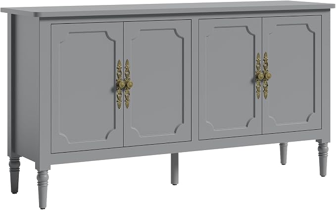 FansaFurn Sideboard with 4 Doors, Mid-Century Console Table with Adjustable by FansaFurn