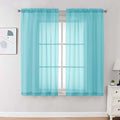 Sheer Curtains 63 inch Length 2 Panels Set by OVZME