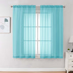 Sheer Curtains 63 inch Length 2 Panels Set by OVZME