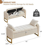 End of Bed Storage Bench, Storage Ottoman Bench - Image 2