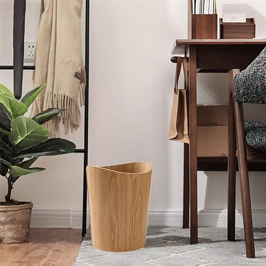 2.3 Gallons Wood Trash Can Wastebasket - Image 7