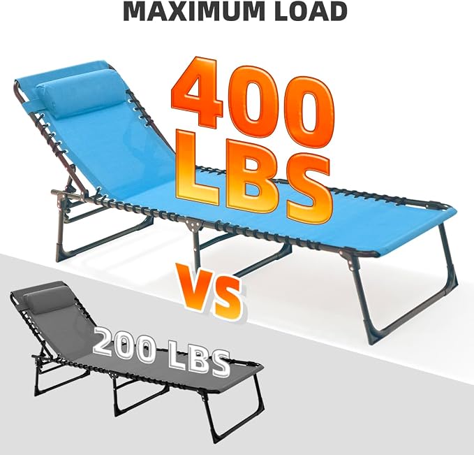 Patio Lounge Chair Folding Chaise Bed - Image 4